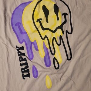 Trippy Graphic Tee with Smiley Face